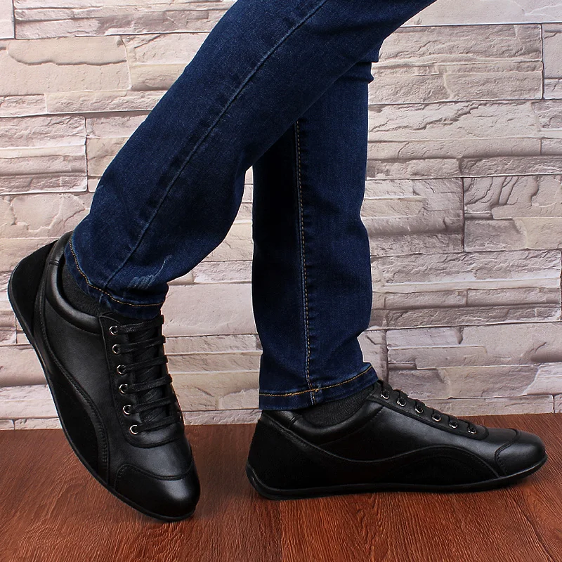 

Genuine Leather Shoes Men Brand Footwear Non-slip Fashion Men's Casual Shoes Male High Quality Cowhide Loafers Lace Up Sneakers