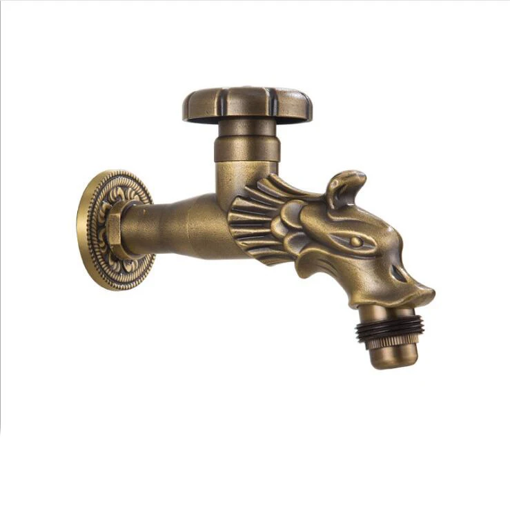 Античный кран для стиральной машины полностью медный европейский длинный