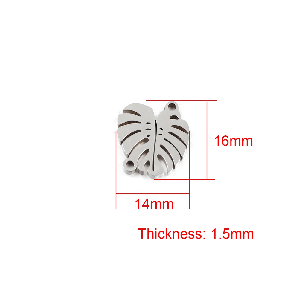 Браслеты с листьями из нержавеющей стали 5 шт.|Шармы| |