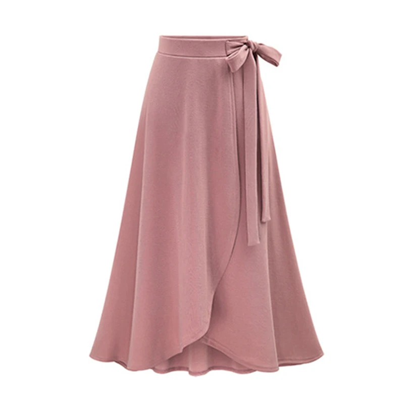 Women's Skirt Happymulti Sweet Casual Solid Color Bow Mid-Calf Straight Empire Spring Autumn Long Large Size Skirts AEHQ0468 | Женская