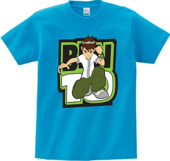blue childreT-shirt Ben 10, протектор для часов земли, футболки для детей, топы, футболки, коллекция года, летние футболки для мальчиков с героями мультфильмов футболка футболки для мальчиков и девочек - Цвет: blue childreT-shirt