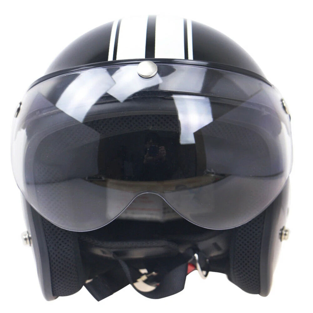 

3-Snap Protection Motorcycle Helmet Visor Windproof Retro Anti-fog Universal Racing Scratchproof Front Flip Up Anti UV Outdoor