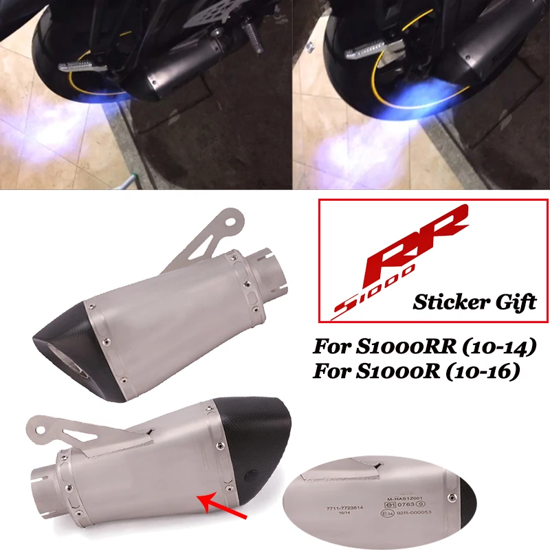 60 мм слипоны для BWM S1000R 2010 2016 S1000RR 2014 глушитель выхлопной трубы мотоцикла