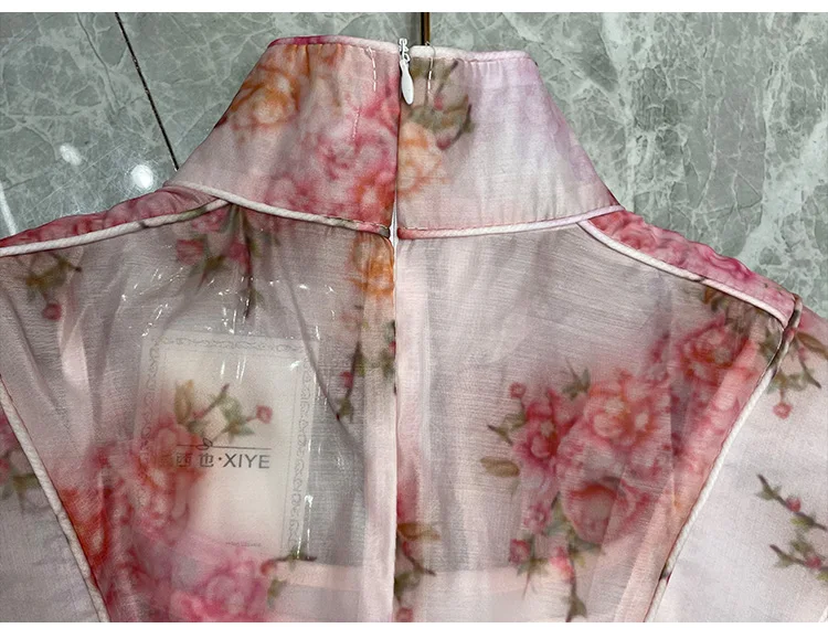 

2021 Spring Women's Clothes National Fashion Retro Ethnic Style Elegant Suit Dress New Long Sleeve Printed Dress with Suspenders