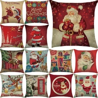 45x45cm pillowcase christmas cushion cover cotton linen sofa cushions pillow cases covers xmas party home office decoration