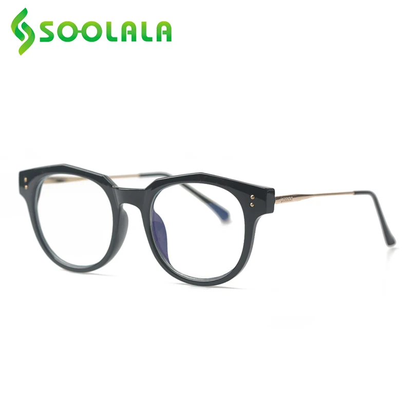 

SOOLALA Anti Blue Light Reading Glasses Women Men Alloy Eyeglasses Frame Gafas Presbicia Glasses Reading +1.0 1.5 1.75 to 4.0