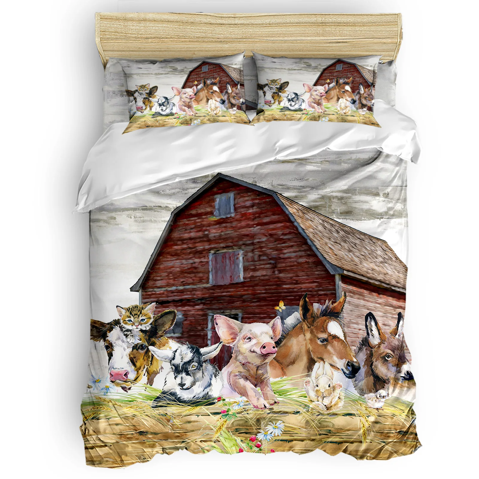 

Комплект постельного белья из коровы, свиньи, осла, Комплект постельного белья для спальни, простыня, наволочка, модный дизайн, комплект под...