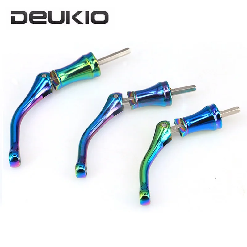 DEUKIO S/M/L Ручка рыболовной катушки металла разноцветные крутящиеся на приманку