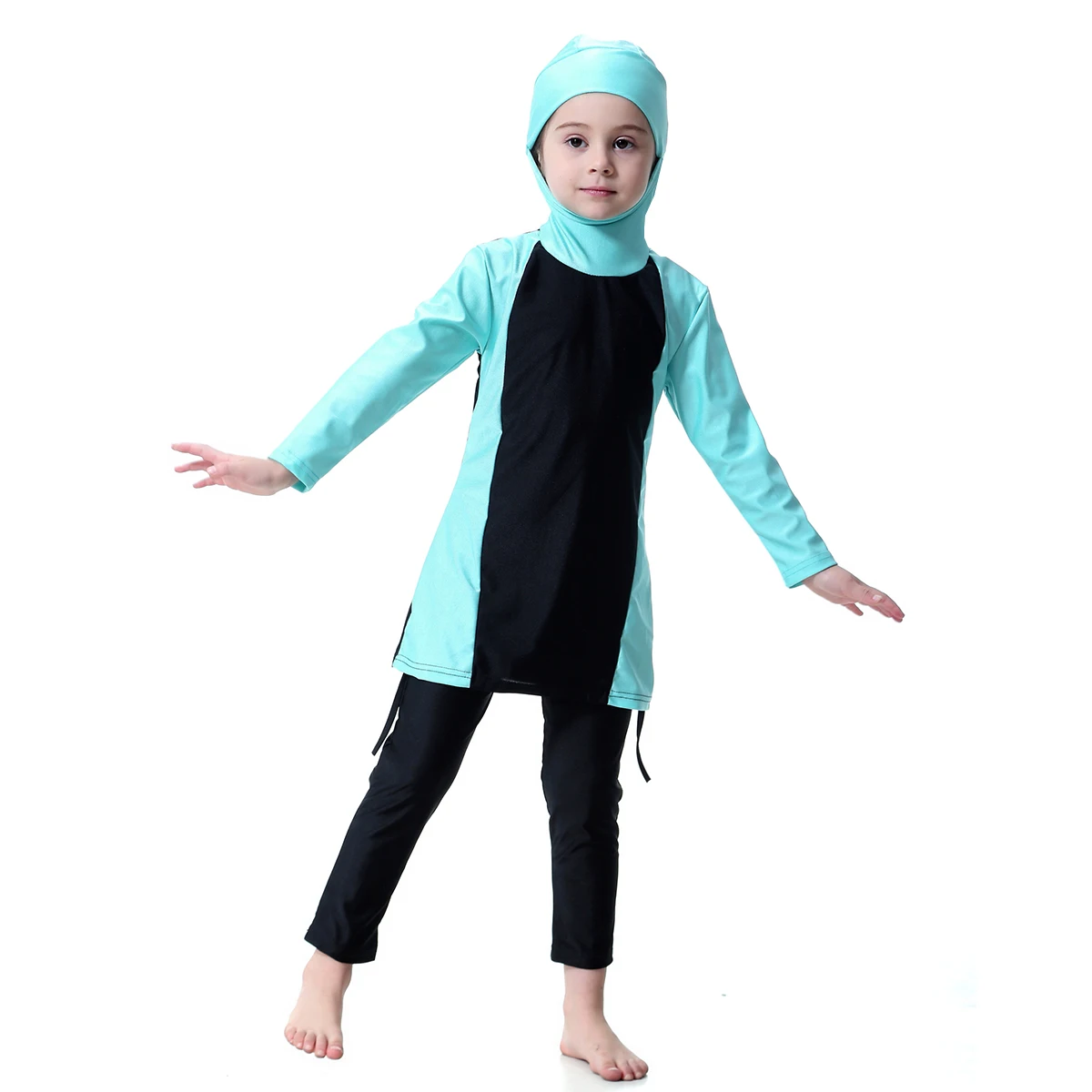 

Muslim Kids Swimwears Two-Piece Suits Islamic Children Modest Swimsuits Girls Islam Beach Cap Wear Swimming Diving Burkinis