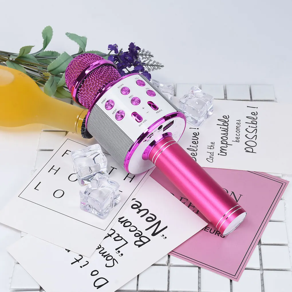 Профессиональный беспроводной Bluetooth микрофон WS858 ручной для караоке KTV