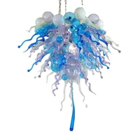 modern blue art blown glass ceiling chandelier lighting bedroom kitchen fixture deco home indoor light