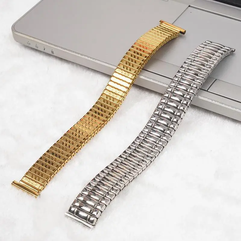 Steel Parts Watch Band Strap Gold Silver Metal Watch Bracelets Stretch Expansion Watch Accessories 10 12 14 16 18 20mm