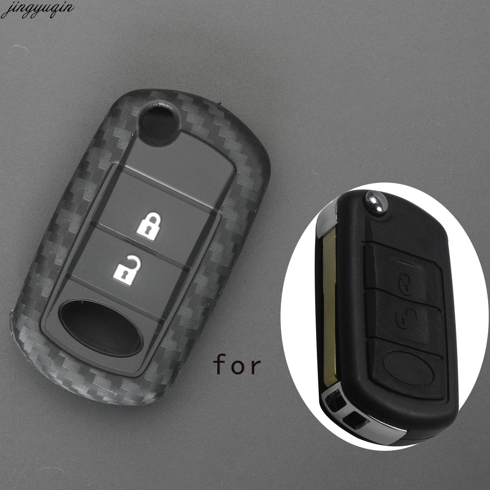 3 кнопки флип складной из углеродного волокна силиконовый чехол для Range Rover Sport LR3