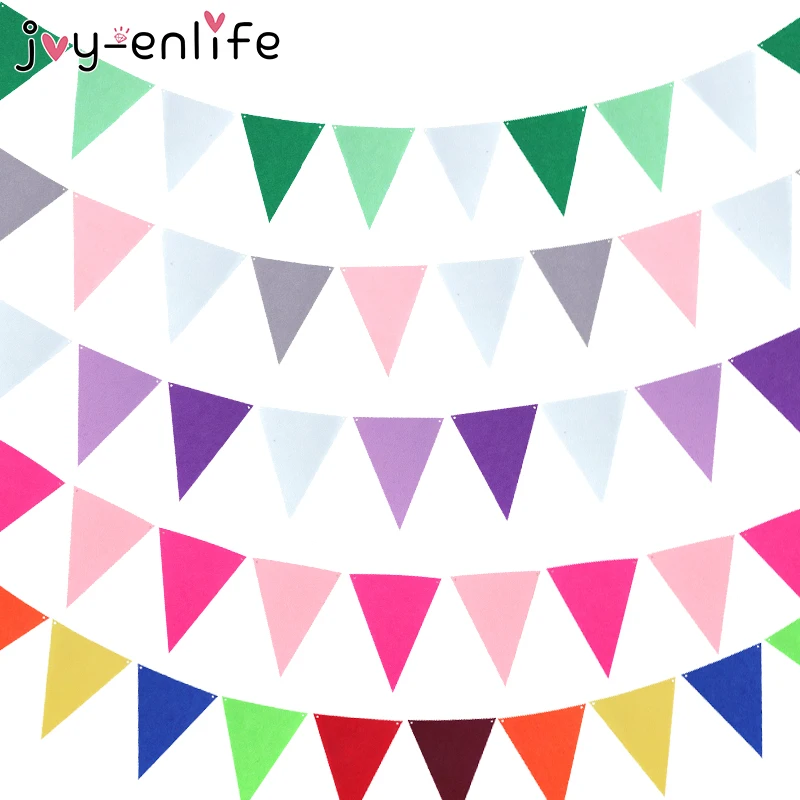 

Joy-Enlife Colorful Felt Banner Garlands Birthday Bunting Pennant Baby Shower Wedding Garland Flags Party Decoration Supplies