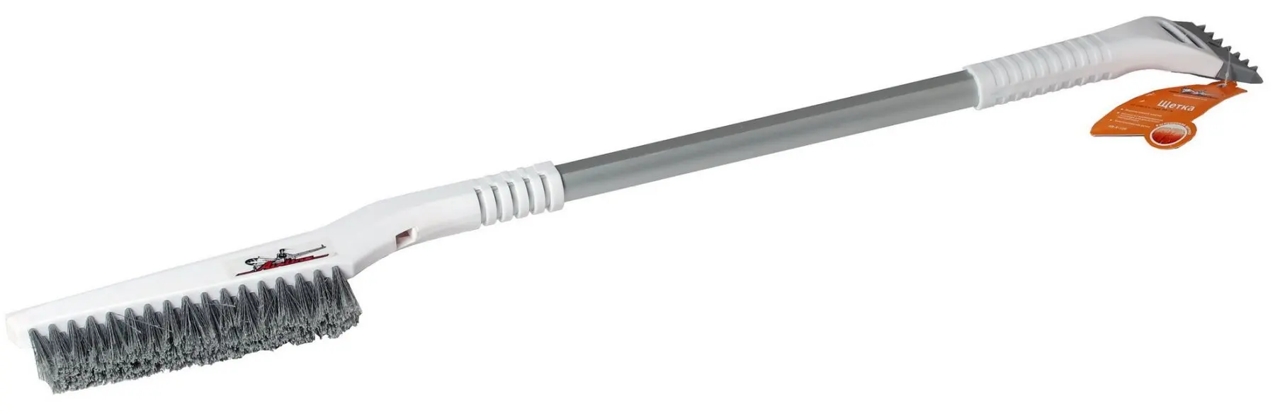 Щетка от снега и льда с плоской телескоп.рукояткой мягкой распушённой щетиной +