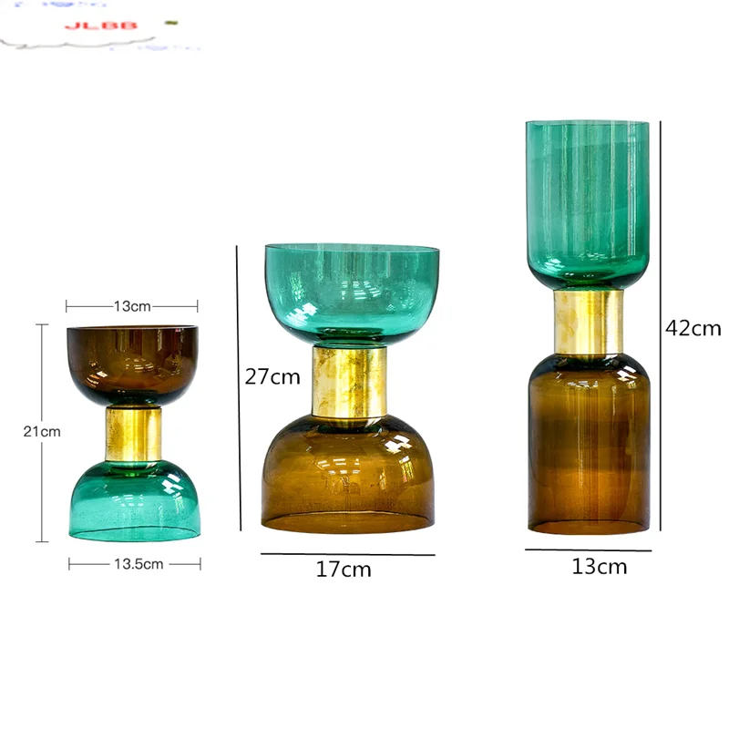 

Multicolored Glass Fruit Plate Home Decoration Accessories Vase Ornaments Three-piece Suit Living Room Desktop Fruit Snack Plate