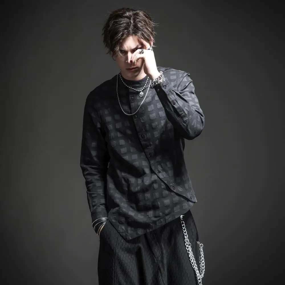 Бесплатная доставка Soul Весенняя Новая мужская темно черная Асимметричная