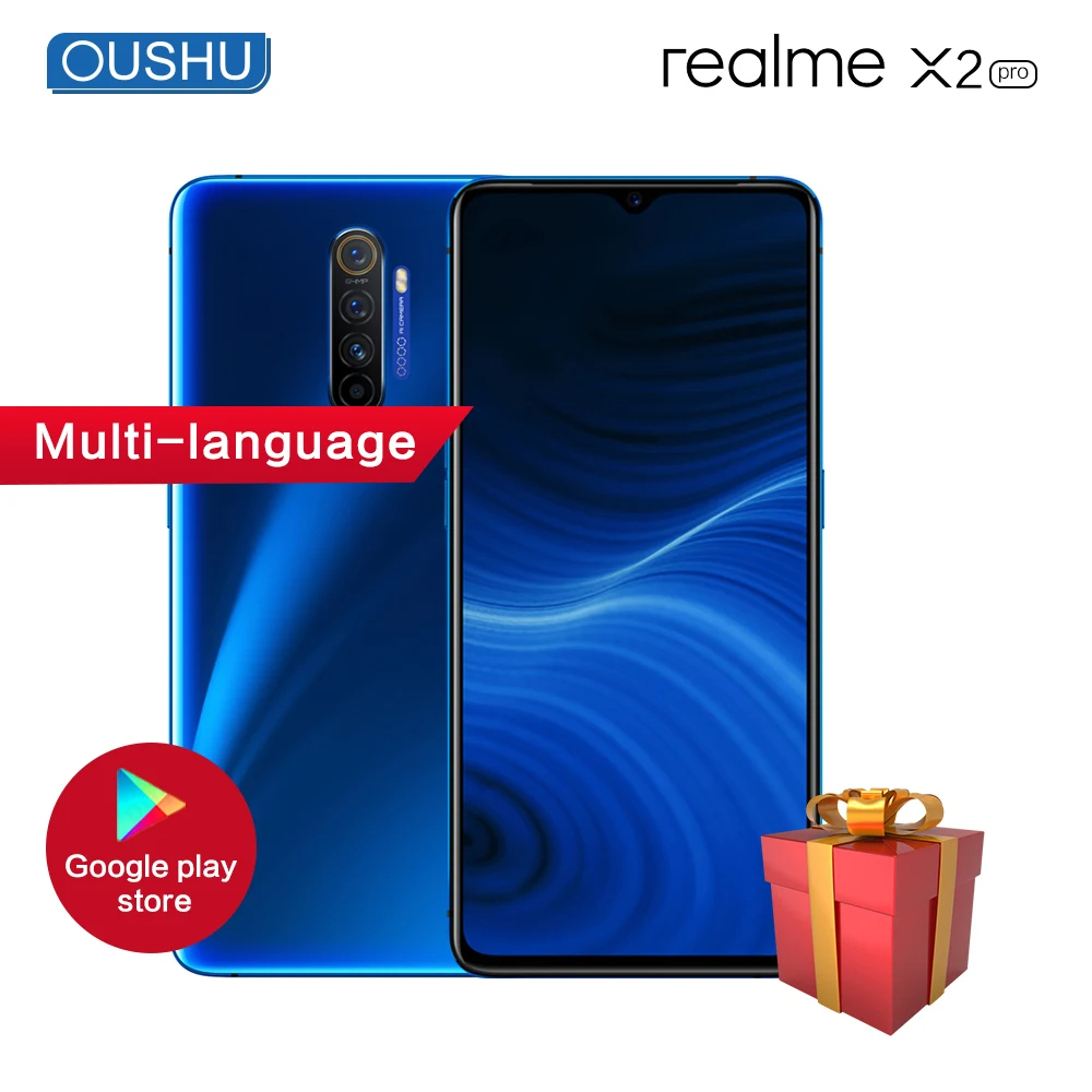 Оригинальный сотовый телефон Realme X2 Pro 8 Гб 128 ГБ супер VOOC 50 Вт большой аккумулятор