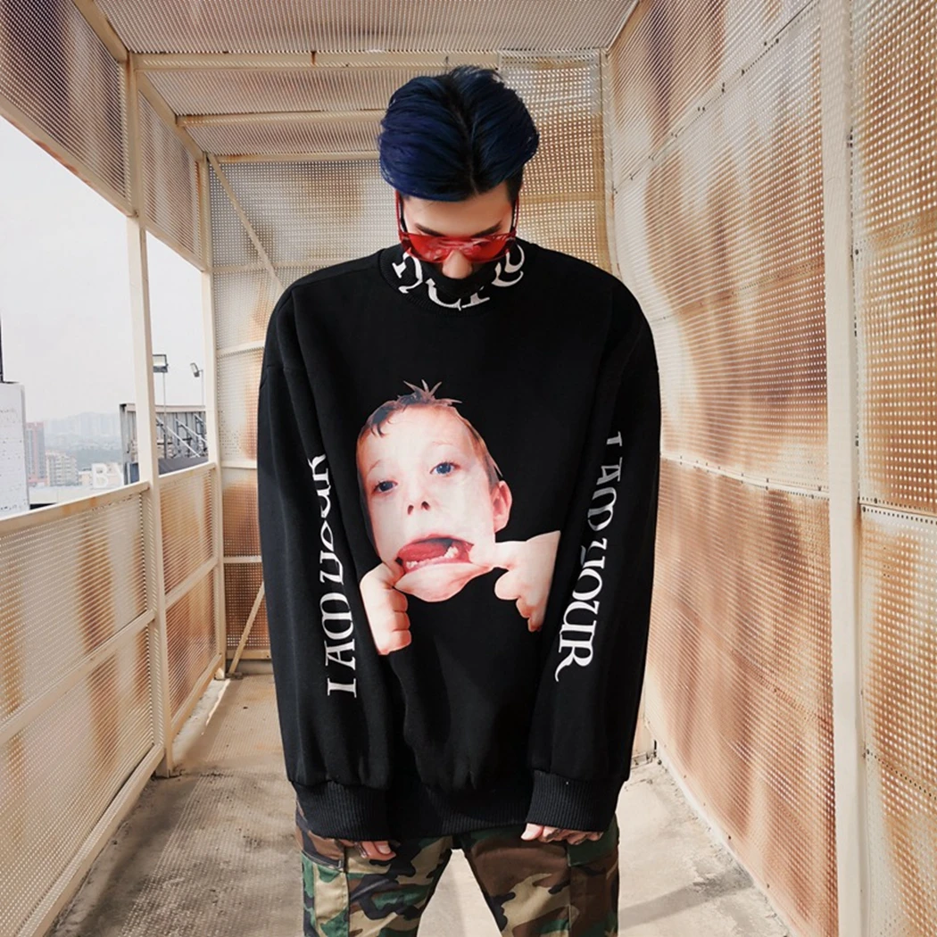 Забавный Детский свитшот с надписью в стиле хип-хоп унисекс толстовки 2019 модные