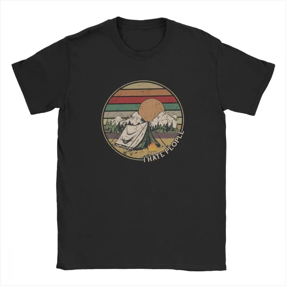 

Винтажная забавная мужская футболка Love для кемпинга I Hate People, топы с коротким рукавом для кемпинга и походов, подарочные футболки, хлопковая ...
