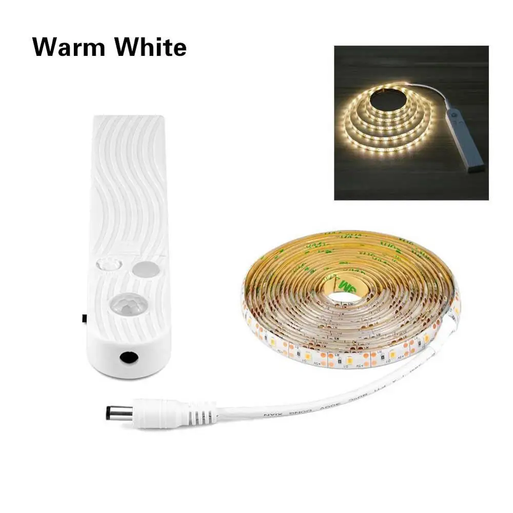 sensor strip-WW Светодиодный светильник с датчиком движения на батарейках AAA fita tira, водонепроницаемый USB светодиодный светильник, 5 В, гирлянда, Диодная лента, лента, ТВ, задний светильник - Испускаемый цвет: sensor strip-WW