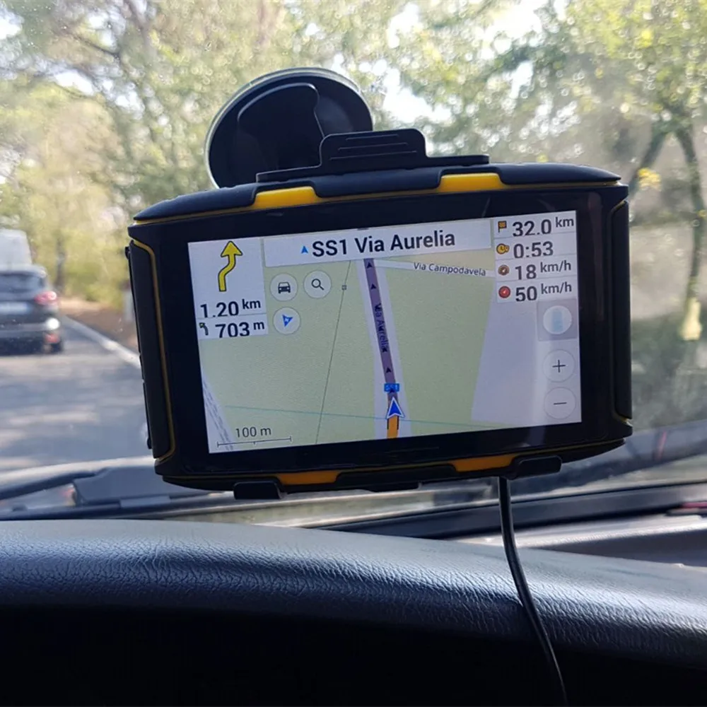 GPS-навигатор для автомобиля и мотоцикла 5 0 дюйма IPS Android 4 водостойкий IP67 Wi-Fi Bluetooth