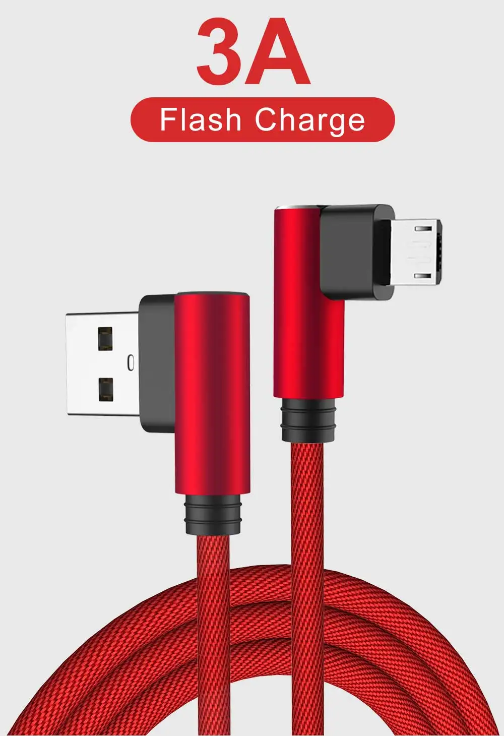 Micro USB кабель 3A быстрое зарядное устройство кабель для передачи данных 90 градусов USB кабель USB ЗУ для мобильного телефона кабель для samsung huawei Xiaomi microusb