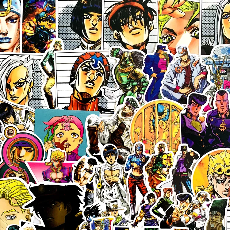 50 шт. JoJos bizare Adventure ПВХ водоотталкивающая наклейка для багажа стены автомобиля ноутбука велосипеда мотоцикла ноутбука игрушки стикер s