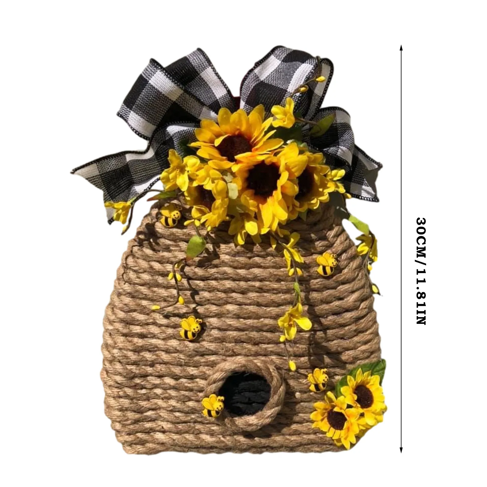 

Bee Sunflower Wreath Artificial Garland Hanging Pendants Wedding Home Decor Wall Decor Nordic Macrame Room Decoration