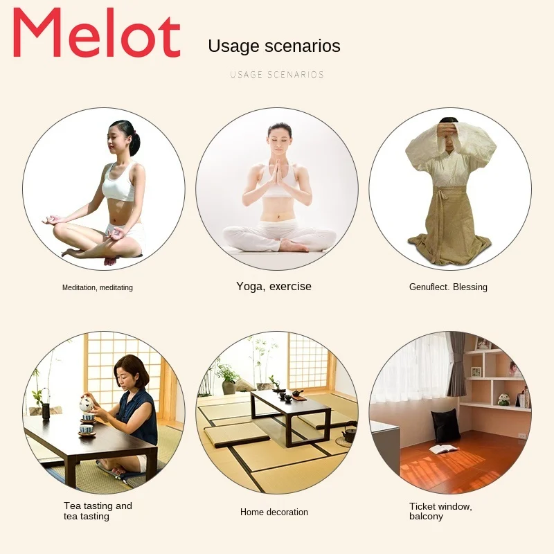 

Japanese Style Square Futon Meditation Cushion Handmade Straw Yoga Padded Cushion Kneeling Thicken Tatami Mattress Pouf 65x65cm