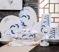 blue and white porcelain bowl set creative gift box sales promotion jingdezhen ceramic rice tableware household