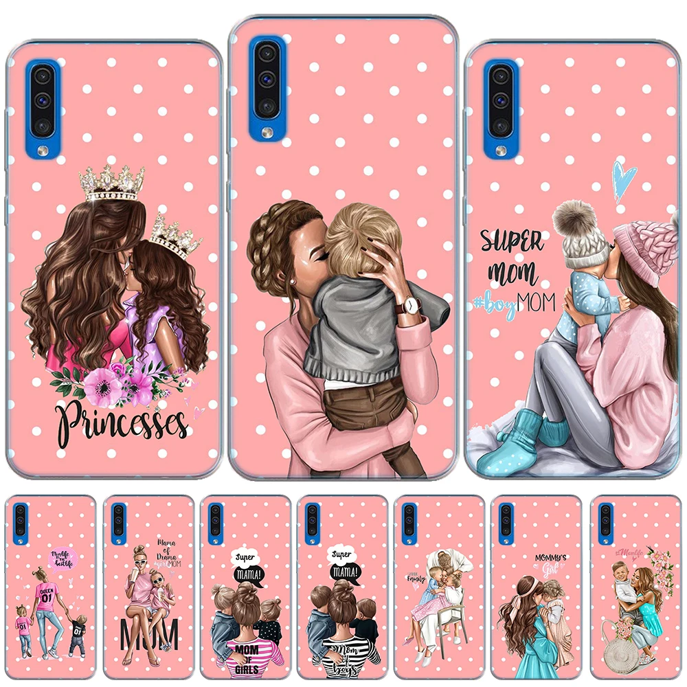Чехол Super Mama Girl Mom Boy Baby для Samsung Galaxy A6 A8 Plus A9 A7 2018 A520 A10 A20 A30 A40 A50 A60 A70 A80 A90 A50S