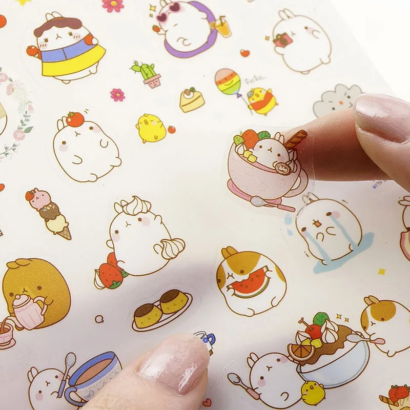 6 листов/упаковка декоративная наклейка для детской одежды|fat rabbit stickers|stationery