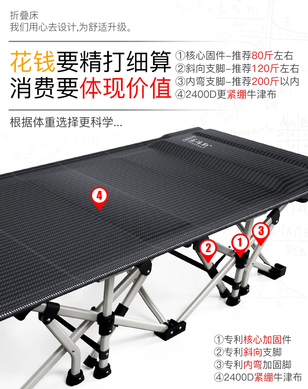 Складная кровать простая для сна переносная взрослых домашний кушетка кресло