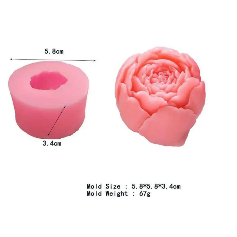 

3D Rose Flower Aromatherapy Candle Silicone Mold DIY Cake Baking Decoration Rose Flower Silicone Mold Supplies Soap Mold