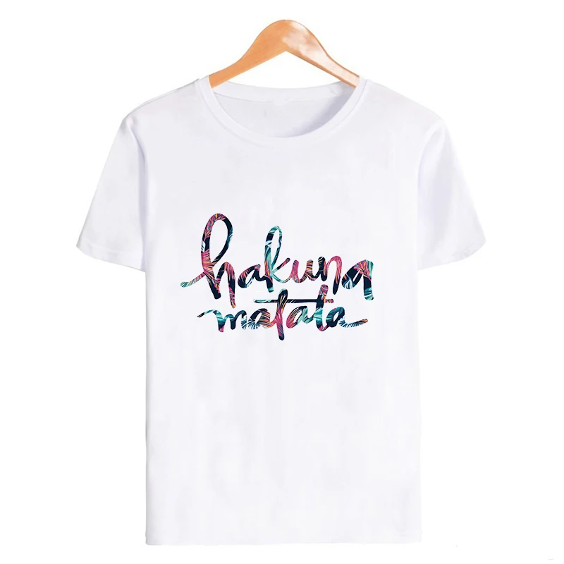 Showtly Hakuna Matata для женщин Harajuku Ullzang Лев футболка king Femme Homme летняя Прямая поставка |