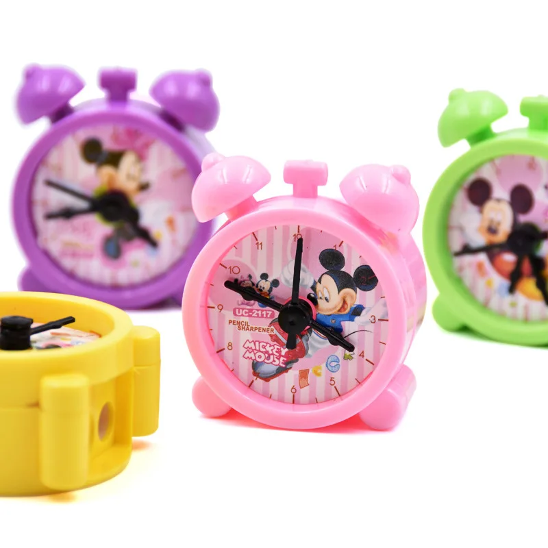Дисней в форме будильника 2 отверстия точилка для карандашей Микки Минни милый