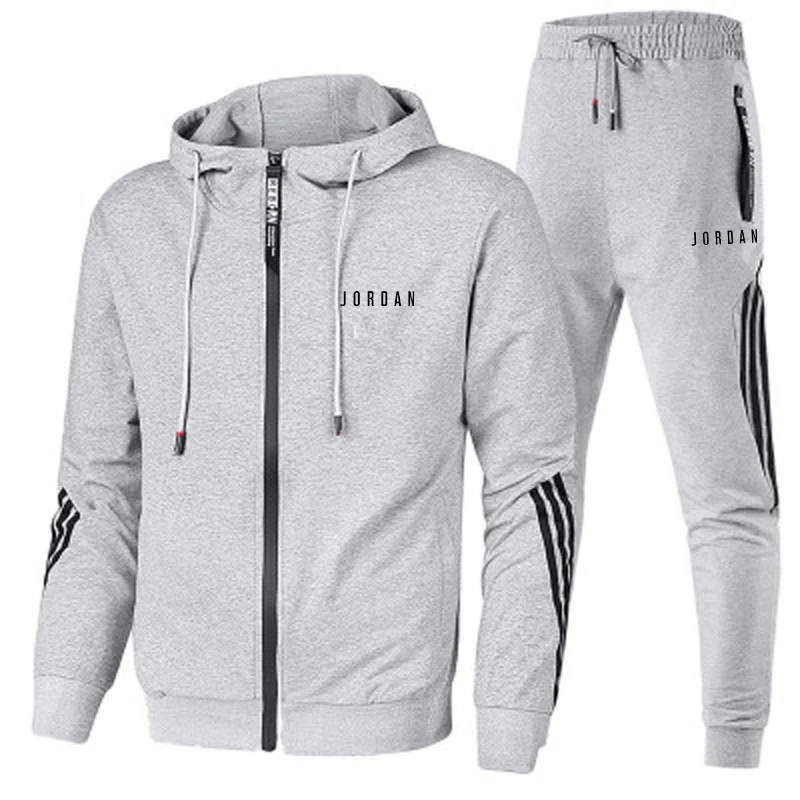

Spring Men's Tracksuit 2 Pieces Set Hoodies+Pants Sport Sets for Men Sweatshirt Zipper Hoodies Men's Clothing Sets Sportswear