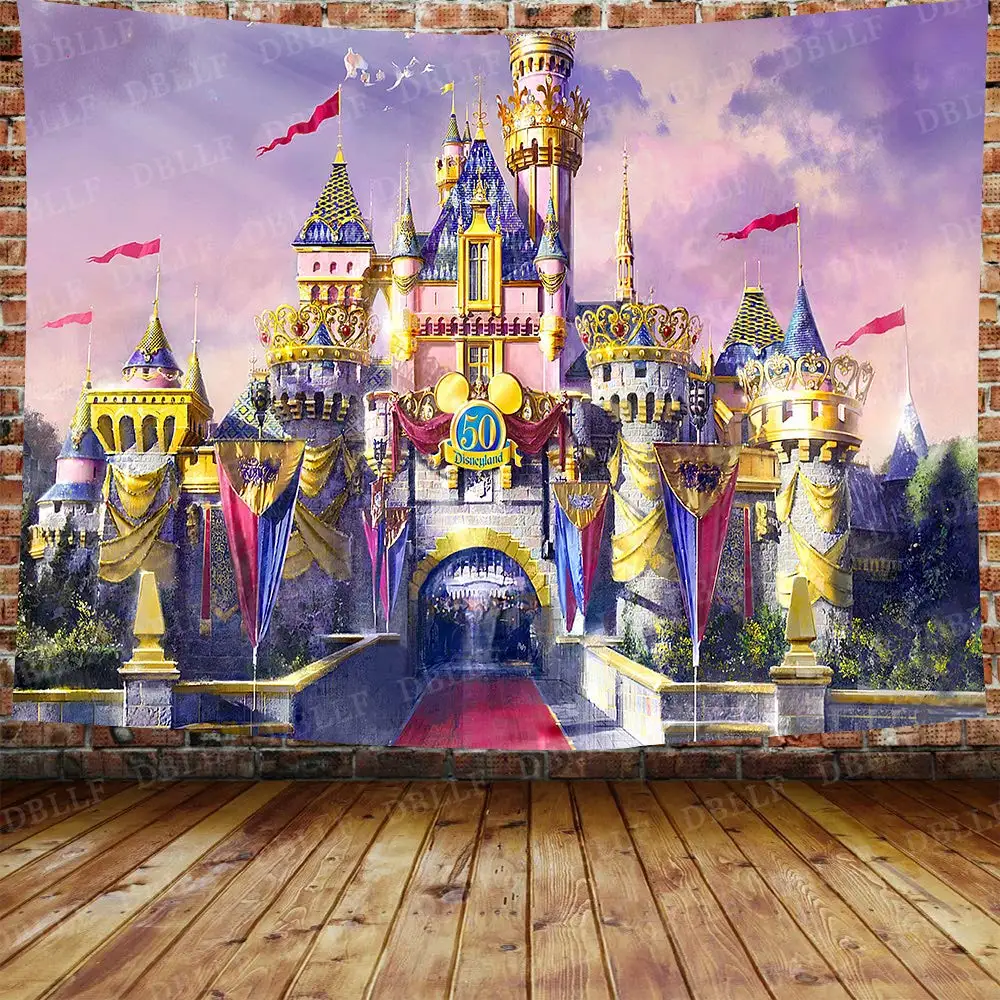 

Fantasy Castle Sleeping Beauty Castle Tapestry Cinderella Fairy Tale