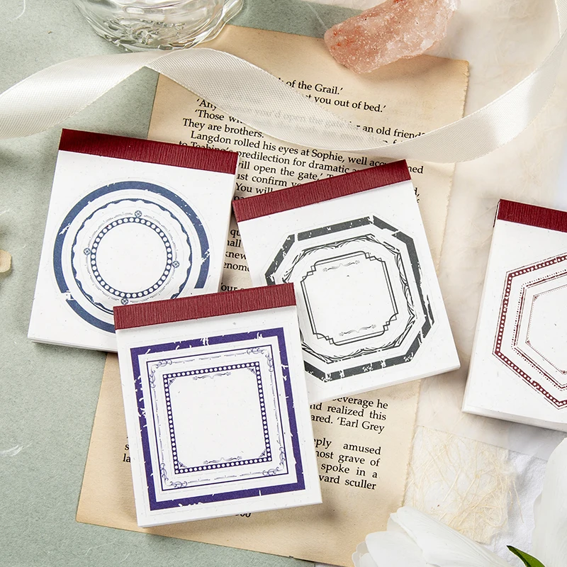 

30pcs/pack Vintage Frame Memo Pad for Junk Journal Frame Material DIY School Supplies Creative Stationery Multi Function Note