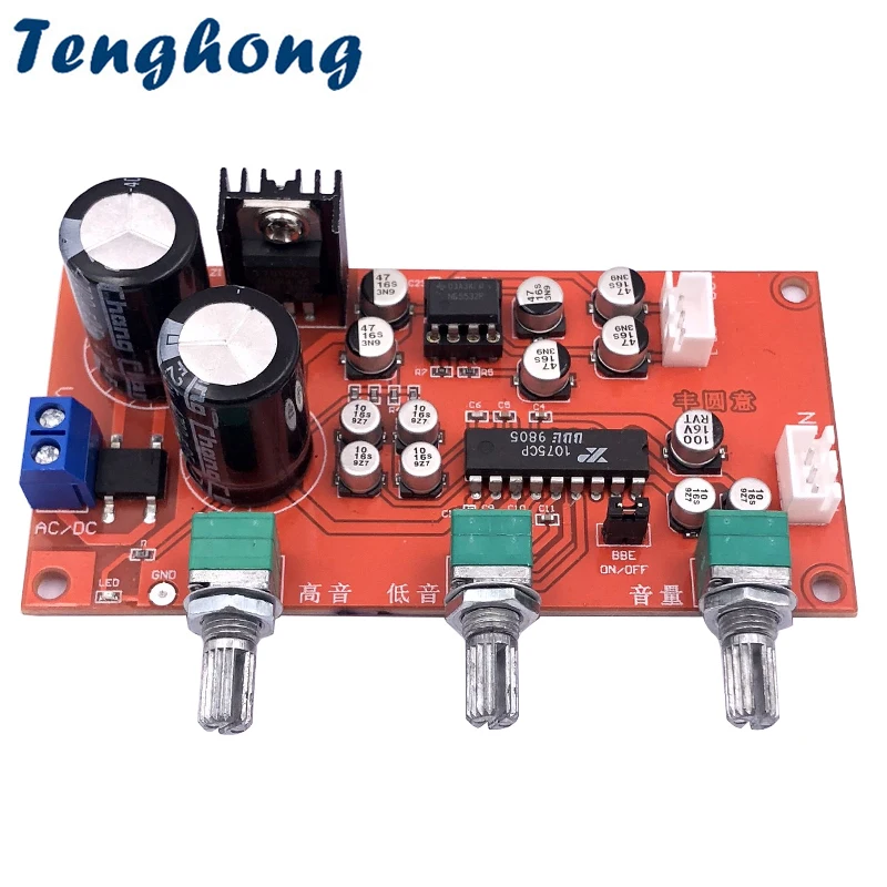 

Tenghong XR1075 BBE Tone Amplifier Preamp Audio Board NE5532 OP AMP Preamplifier Volume Control DIY Speaker Sound Amplifiers