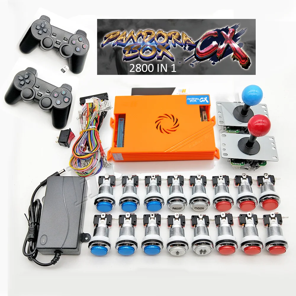 

4 Player Original Pandora Box CX 2800 Copy SANWA Joystick,Chrome LED Push Button for DIY Arcade Machine Home Cabinet with Manual