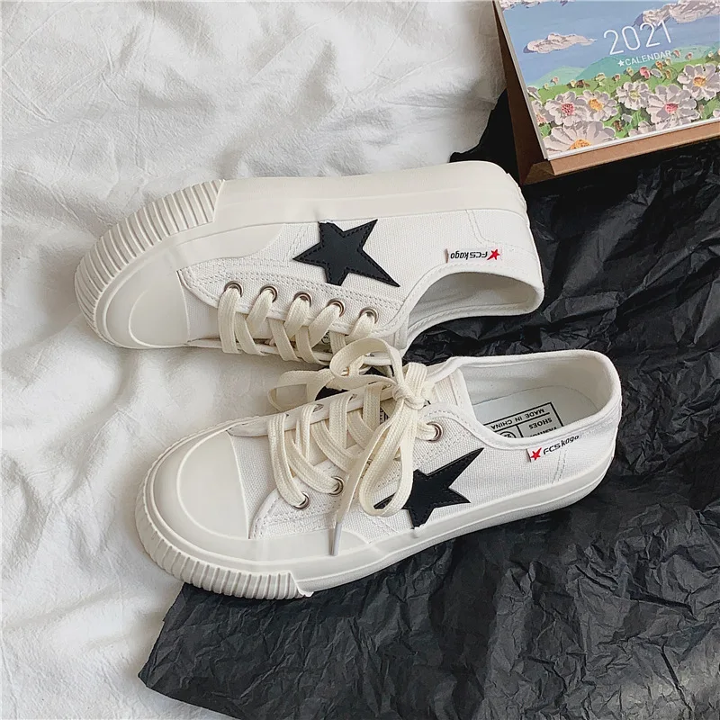 

2021 Solid Color Spring Canvas Shoes Women's Low-Top White Shoes Women's All-Match Women's Shoes
