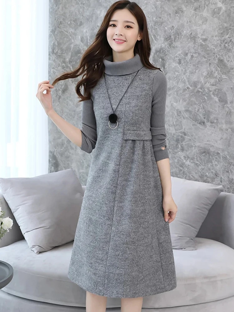 dresses turtleneck knitted 