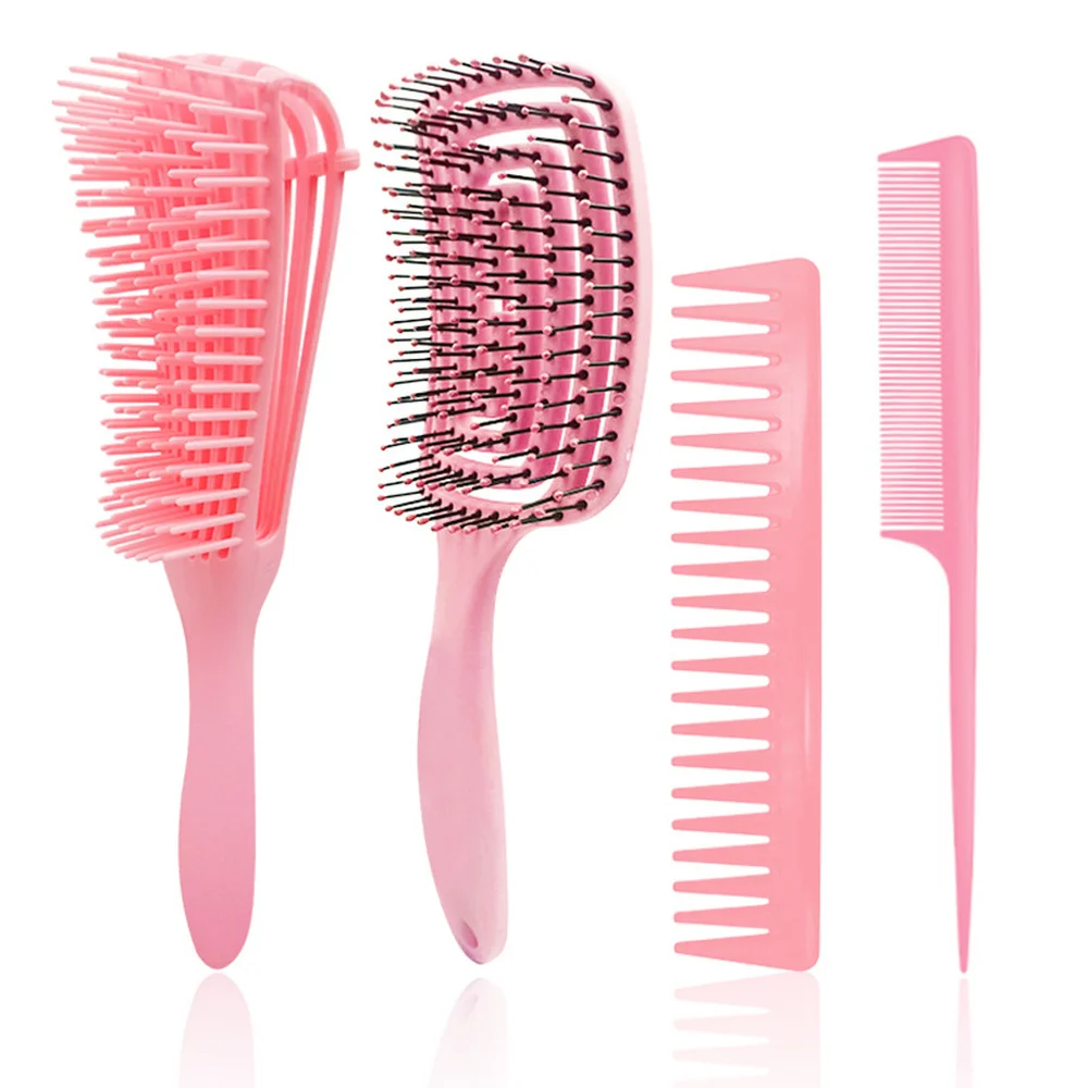 

1Set Detangling Anti-Static Hair Brush Hair Comb Set Detangler Hair Brush for Curly Hair Barber Accessories Hair Styling Tools