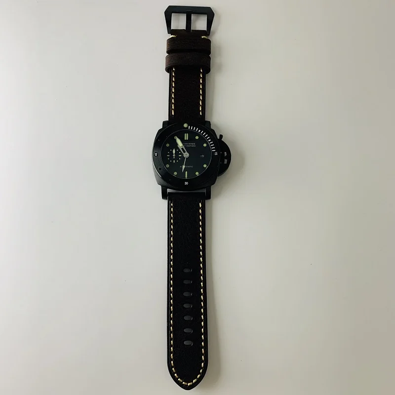 Parnis47mm Sea gull автоматические механические часы мужские GMT чехол из нержавеющей