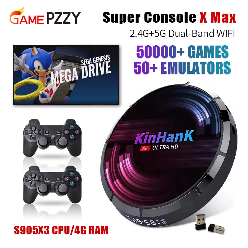 

Retro Video Game Consoles Super Console X Max 4K HD Wifi With 50000+ Games For PS1/PSP/N64/SS Game Player TV Box