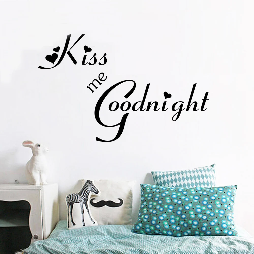 Наклейка на стену с надписью Kiss Me Goodnight|Наклейки стену| |