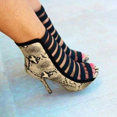

Color Matching Sexy Front Strap Fashion High Heel Sandals Night Club summer boots women