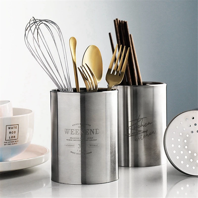 

1 Pcs Stainless Steel Chopsticks Storage Tube Spoon Fork Storage Box & 12 Pcs Microfiber Kitchen Towel 30 X 30cm